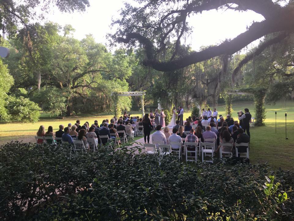 Faraway shot of a wedding ceremony