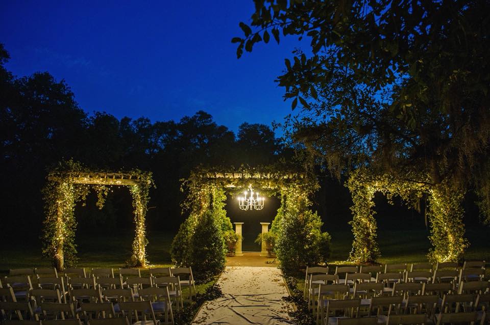 Wedding venue at night