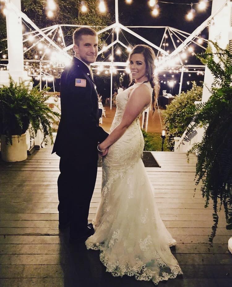 Married couple at a reception