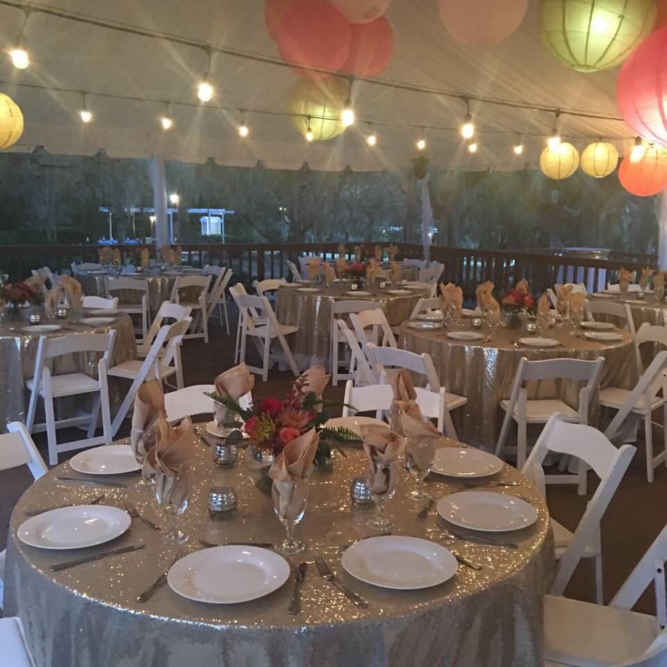 Wedding reception plate settings